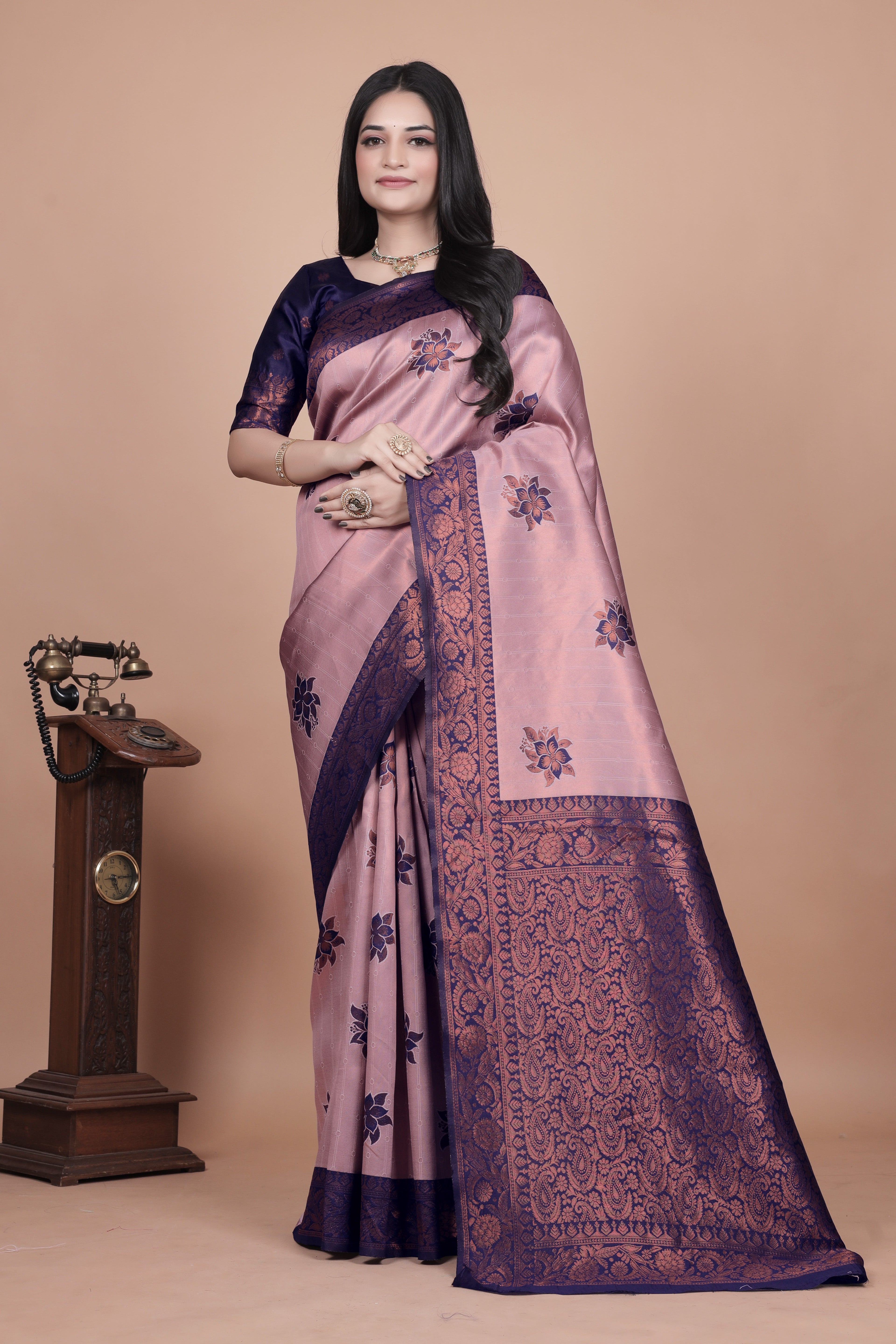 Banarasi Silk Saree with Lotus Motifs with 8 color option 🌺✨